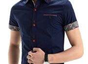 Men's fashion short sleeve dress shirts