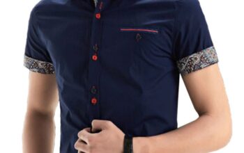 Men's fashion short sleeve dress shirts