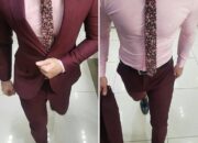 Mens pink dress shirt and tie