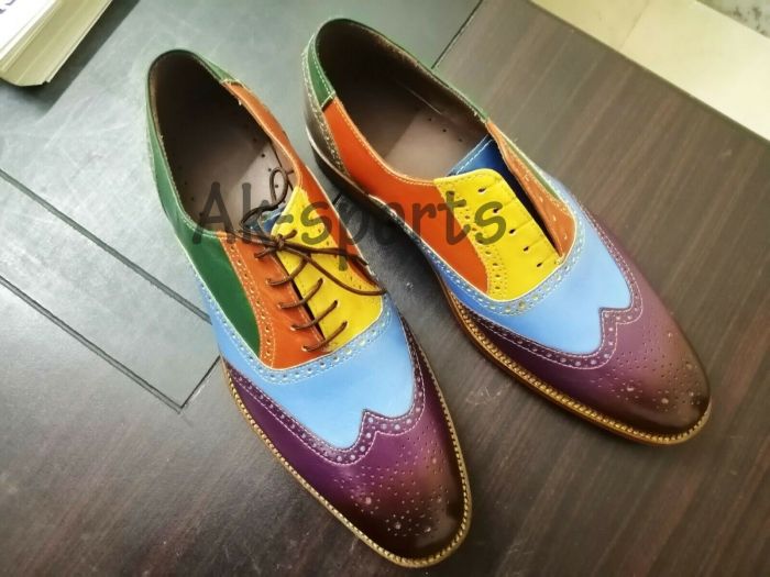 Multi color mens dress shoes