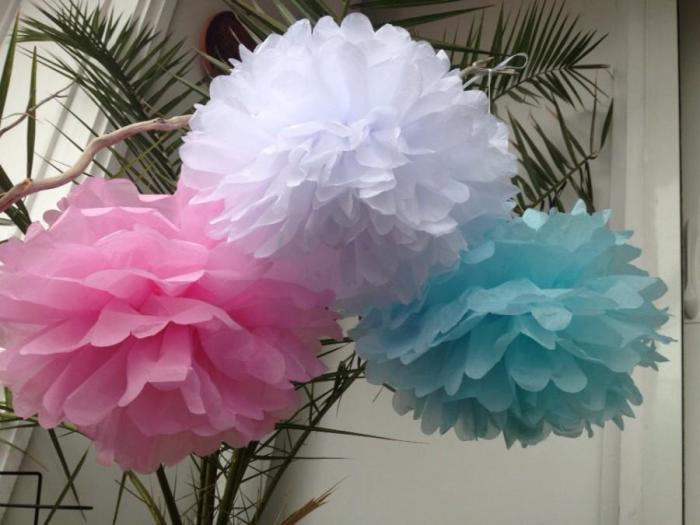 How to make pink pom poms decoration