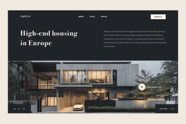 Desain web untuk rumah